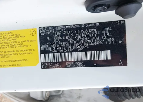 2008 Lexus Rx from USA, damaged, VIN 2T2GK31UX8C049862